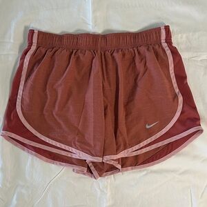 Nike Women's Burgundy and Pink Athletic Shorts